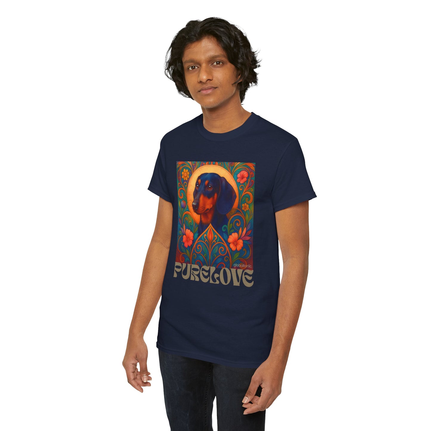 Dachshund Black Tan Shorthair Vintage Graphic T-shirt - Unisex Cotton Tee for Dog Lovers