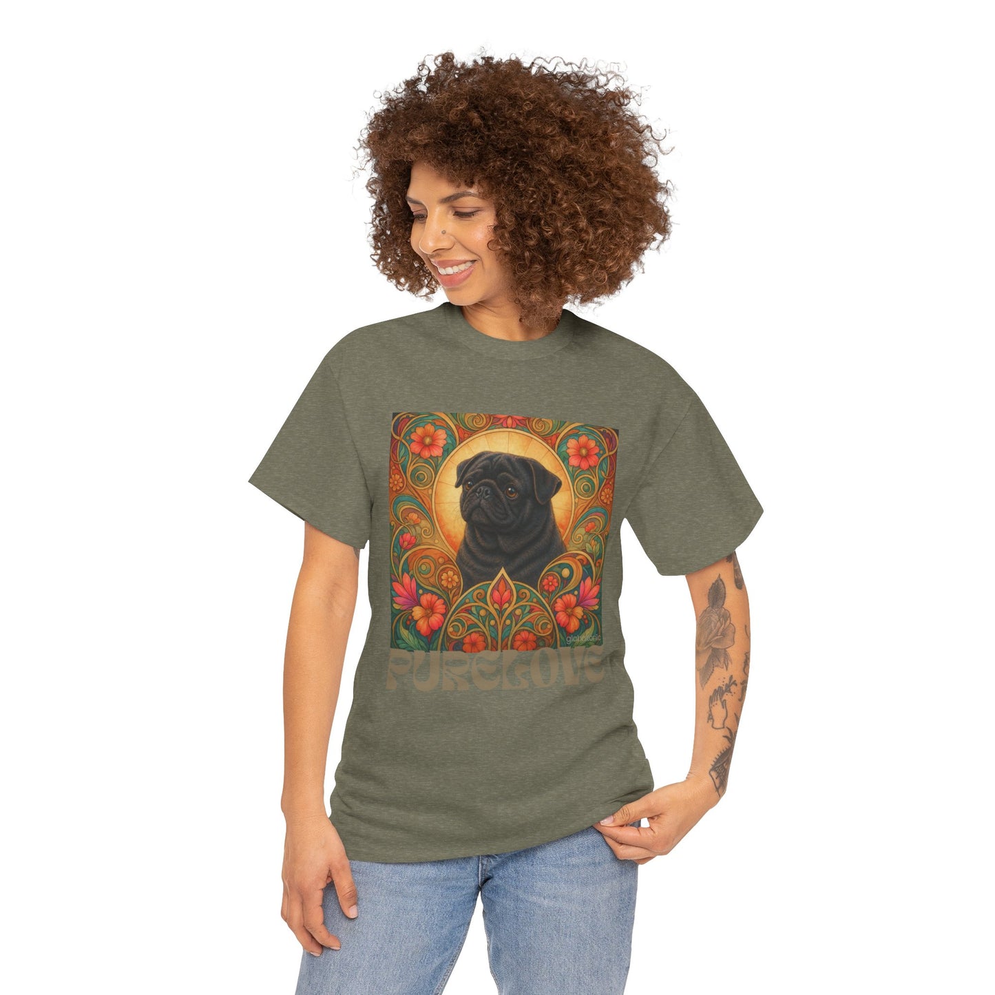 Pug Black Vintage Graphic T-Shirt – Unisex Cotton Tee for Dog Lovers