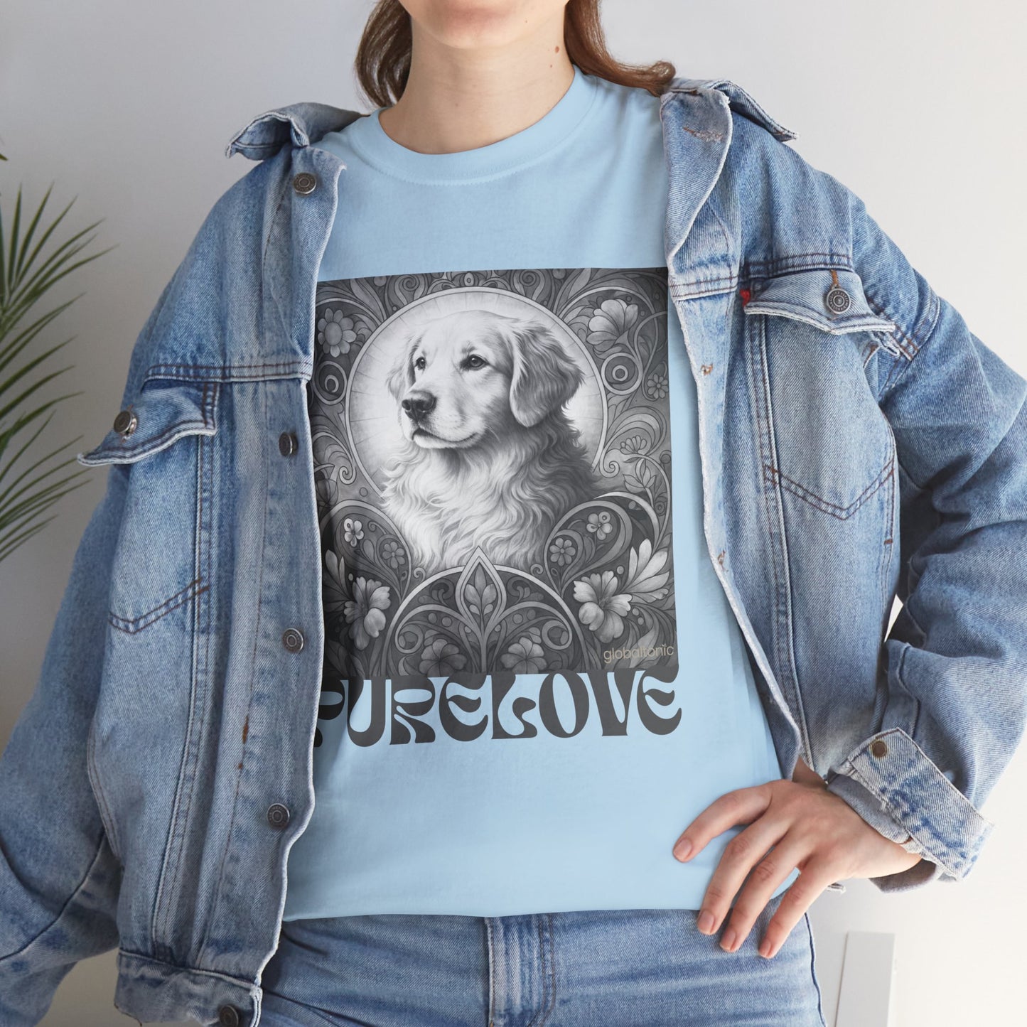 Golden Retriever Vintage Unisex Cotton Tee for Dog Lovers (Black & White)