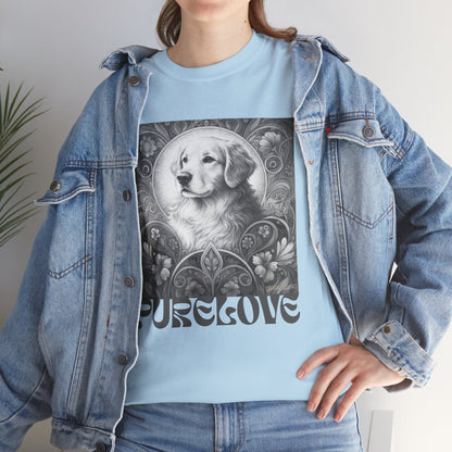 Golden Retriever Vintage Unisex Cotton Tee for Dog Lovers (Black & White)
