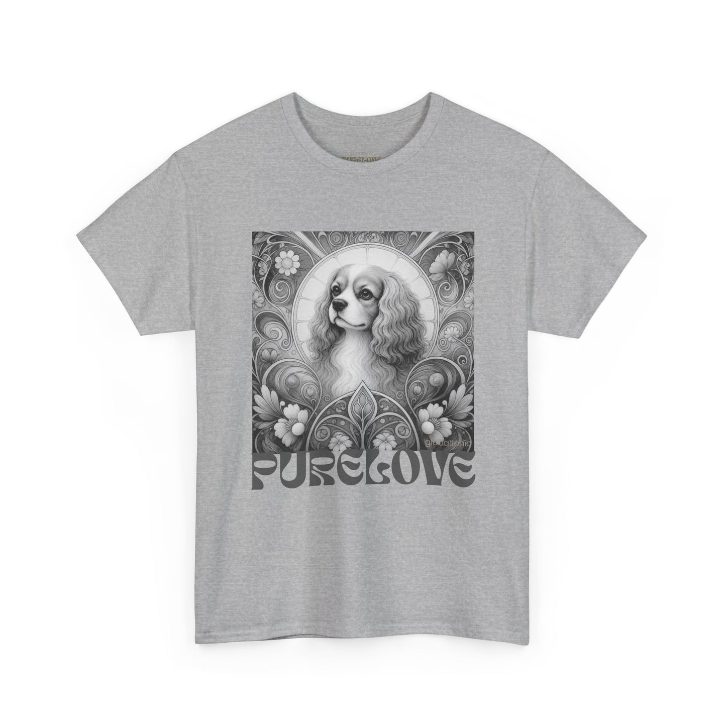 Cavalier King Charles Spaniel Vintage Unisex Cotton Tee for Dog Lovers (Black & White)