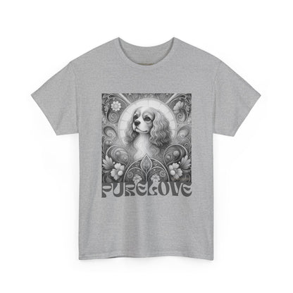 Cavalier King Charles Spaniel Vintage Unisex Cotton Tee for Dog Lovers (Black & White)