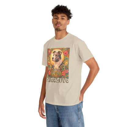 Staffy Grey & White Vintage Graphic T-Shirt – Unisex Cotton Tee for Dog Lovers