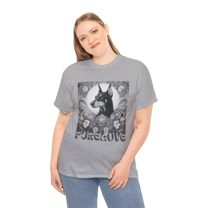 Doberman Vintage Unisex Cotton Tee for Dog Lovers (Black & White)