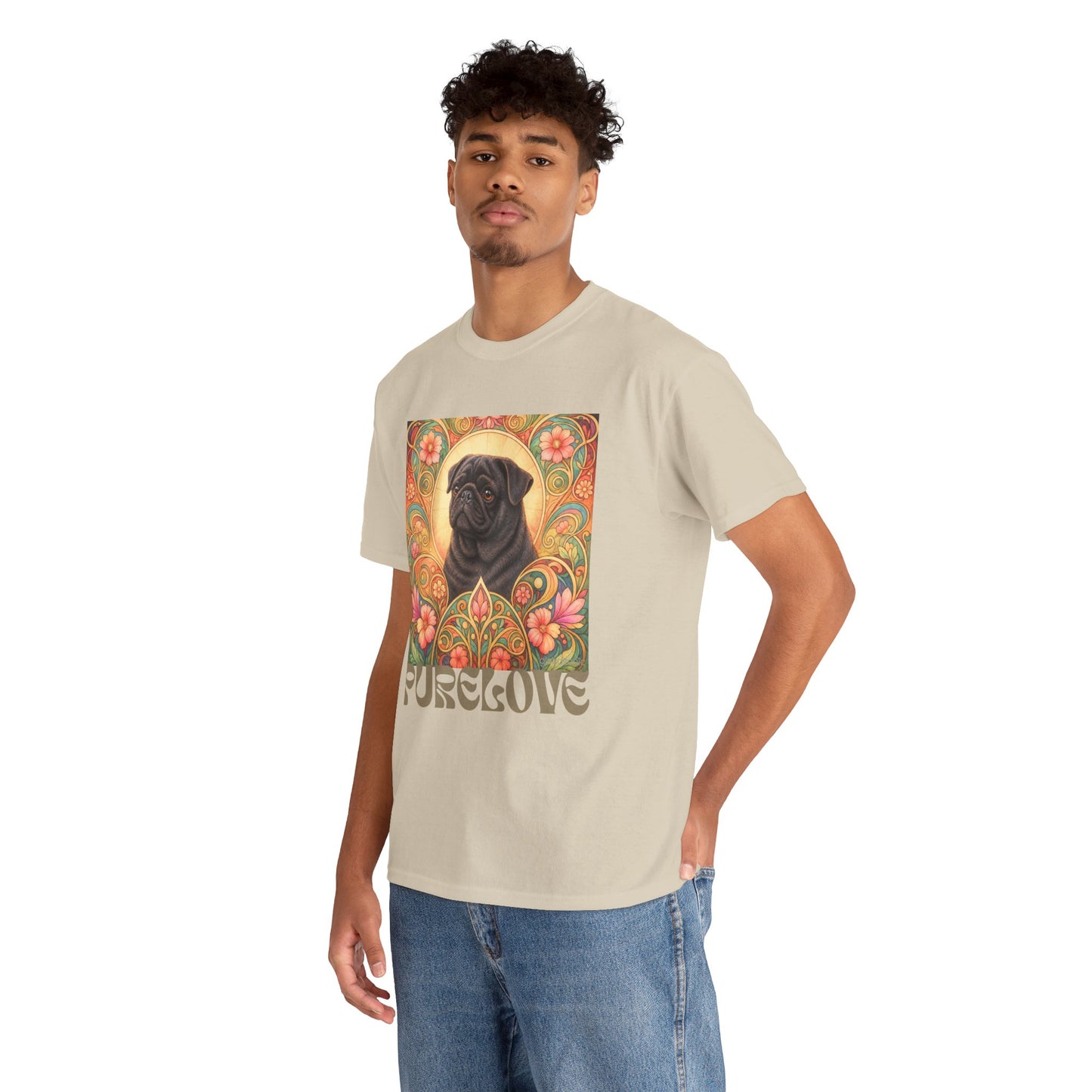 Pug Black Vintage Graphic T-Shirt – Unisex Cotton Tee for Dog Lovers