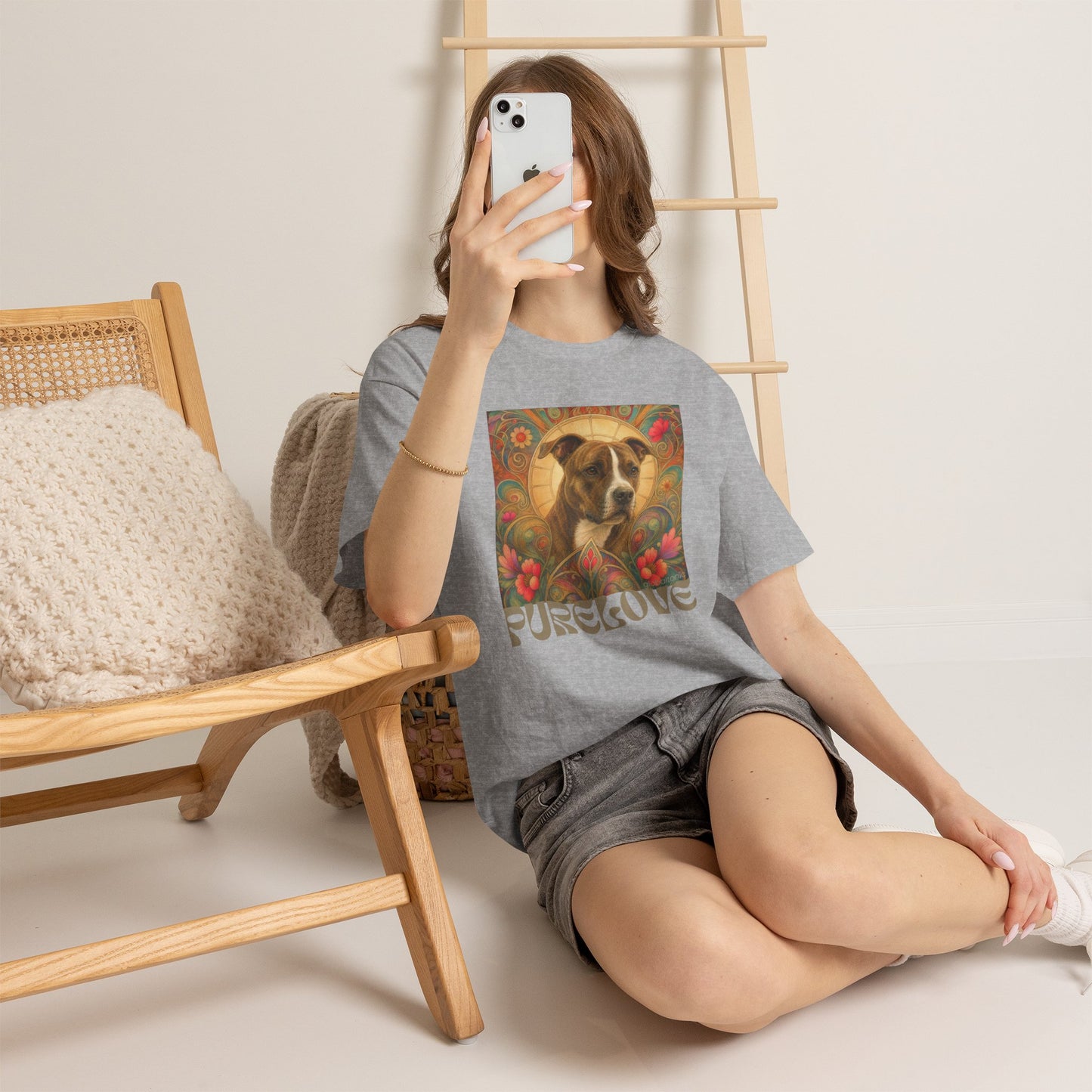 Staffy (Coco) Bull Terrier Vintage Unisex Cotton Tee for Dog Lovers