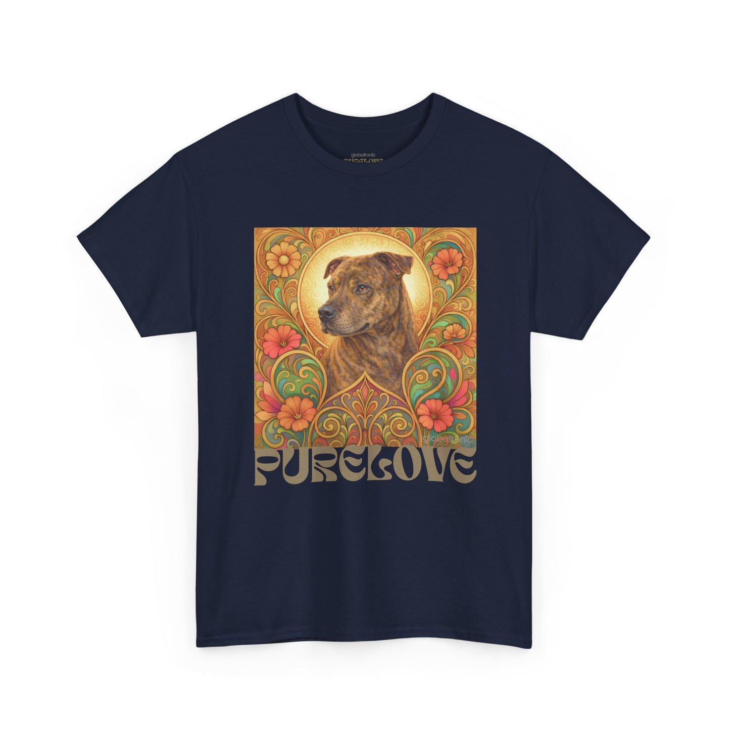Staffy Brown Brindle Vintage Graphic T-Shirt – Unisex Cotton Tee for Dog Lovers