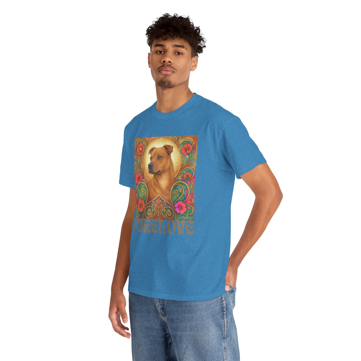 Staffy Tan Vintage Graphic T-Shirt – Unisex Cotton Tee for Dog Lovers