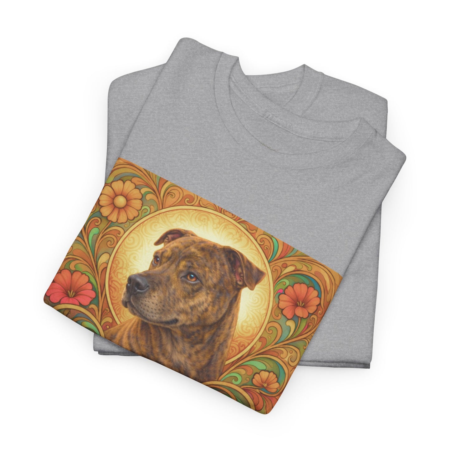 Staffy Brown Brindle Vintage Graphic T-Shirt – Unisex Cotton Tee for Dog Lovers