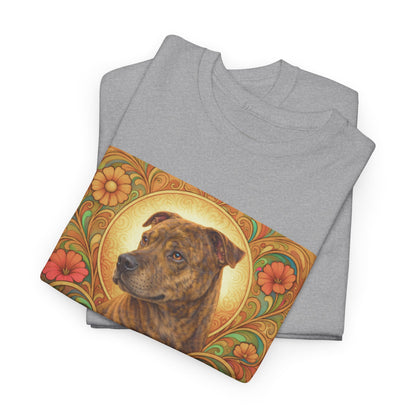 Staffy Brown Brindle Vintage Graphic T-Shirt – Unisex Cotton Tee for Dog Lovers