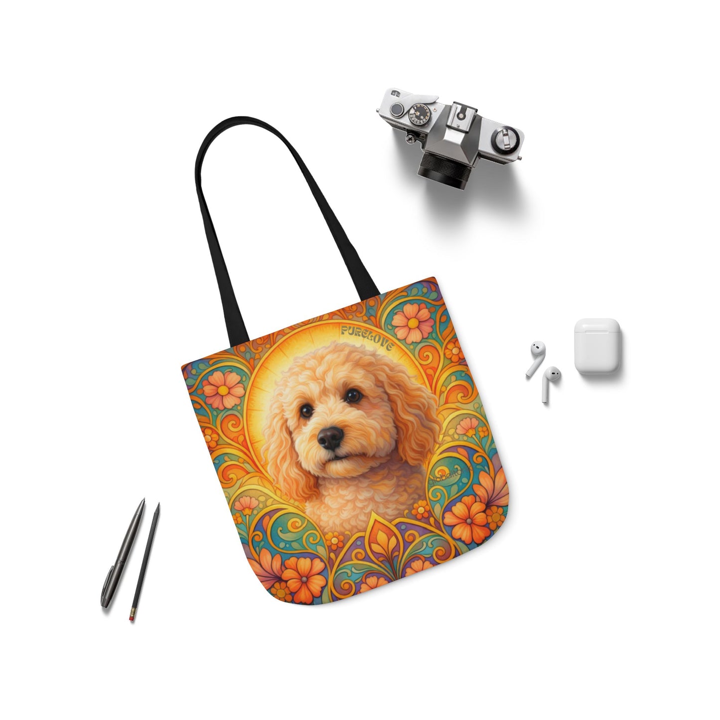 Goldendoodle (Groodle) All-Over Print Canvas Tote Bag – Colourful Artistic Dog Lover Gift