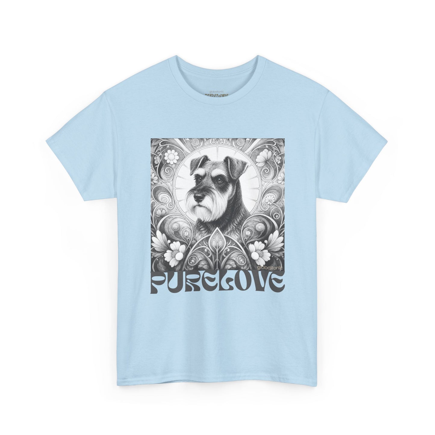Schnauzer Vintage Unisex Cotton Tee for Dog Lovers (Black & White)