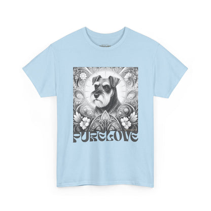 Schnauzer Vintage Unisex Cotton Tee for Dog Lovers (Black & White)