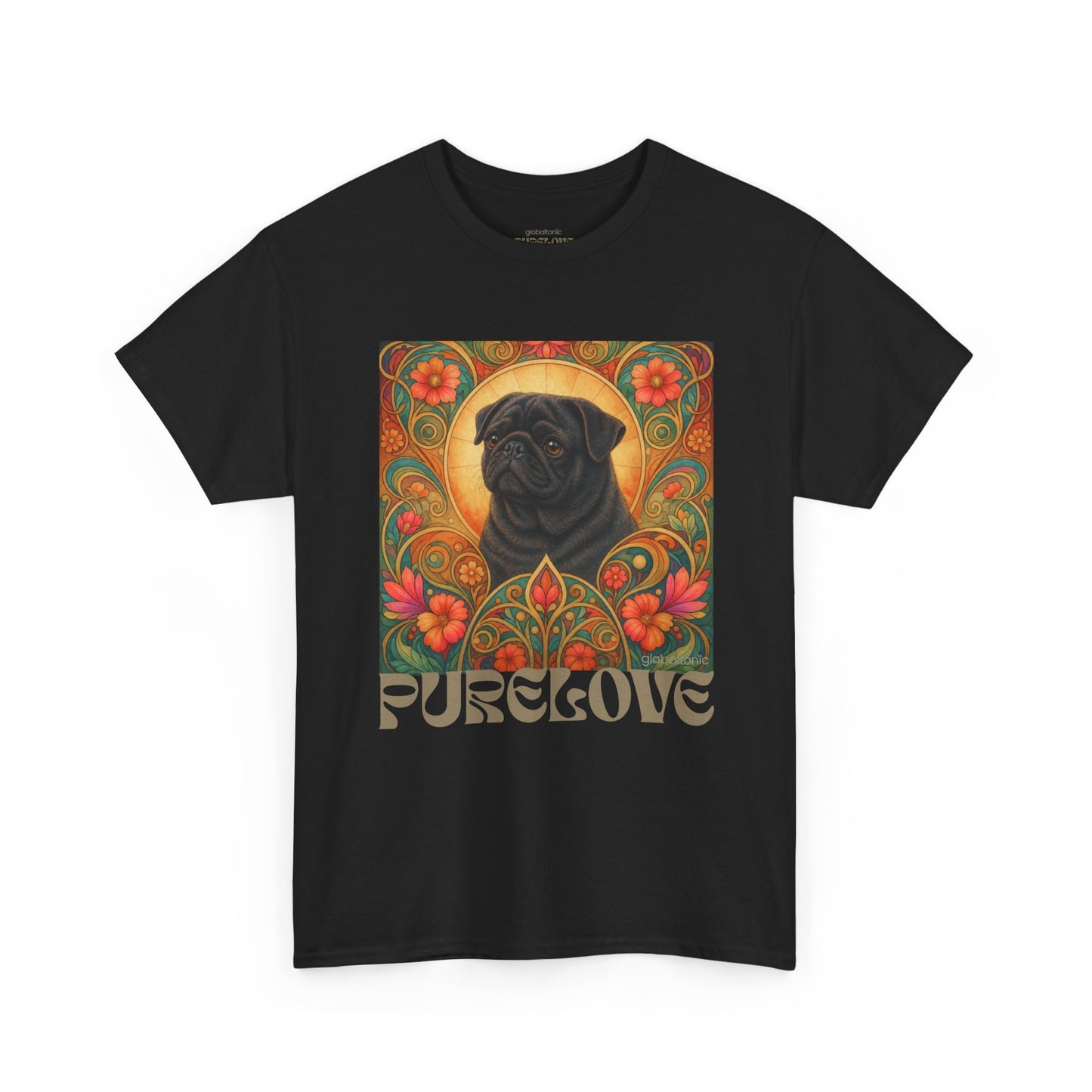 Pug Black Vintage Graphic T-Shirt – Unisex Cotton Tee for Dog Lovers