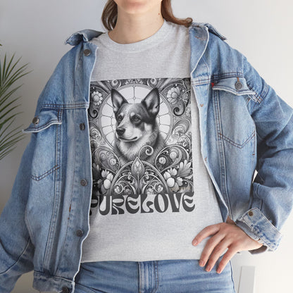 Australian Blue Heeler Vintage Unisex Cotton Tee for Dog Lovers (Black & White)