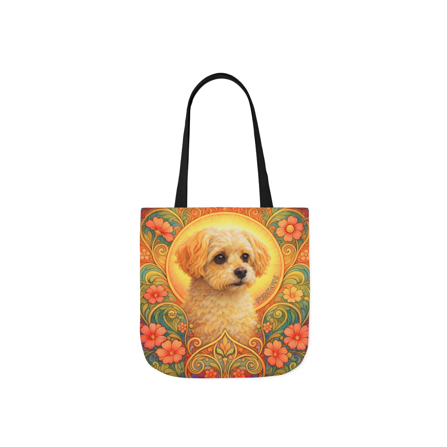 Foxypoo (Foodle) All-Over Print Canvas Tote Bag – Colourful Artistic Dog Lover Gift