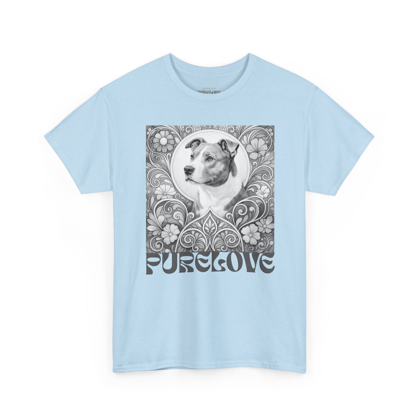 Staffy Grey & White Vintage Unisex Cotton Tee for Dog Lovers (Black & White T-Shirt)