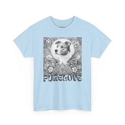 Staffy Grey & White Vintage Unisex Cotton Tee for Dog Lovers (Black & White T-Shirt)