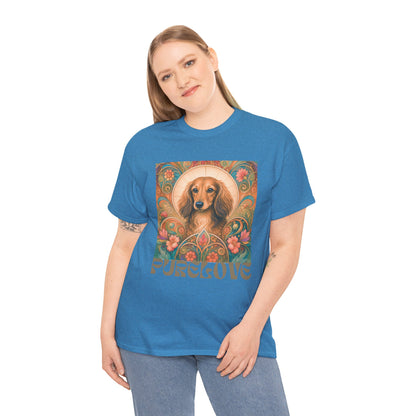 Dachshund Tan Longhair Vintage Graphic T-Shirt – Unisex Cotton Tee for Dog Lovers