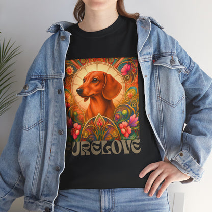 Dachshund Tan Vintage Graphic T-Shirt – Unisex Cotton Tee for Dog Lovers