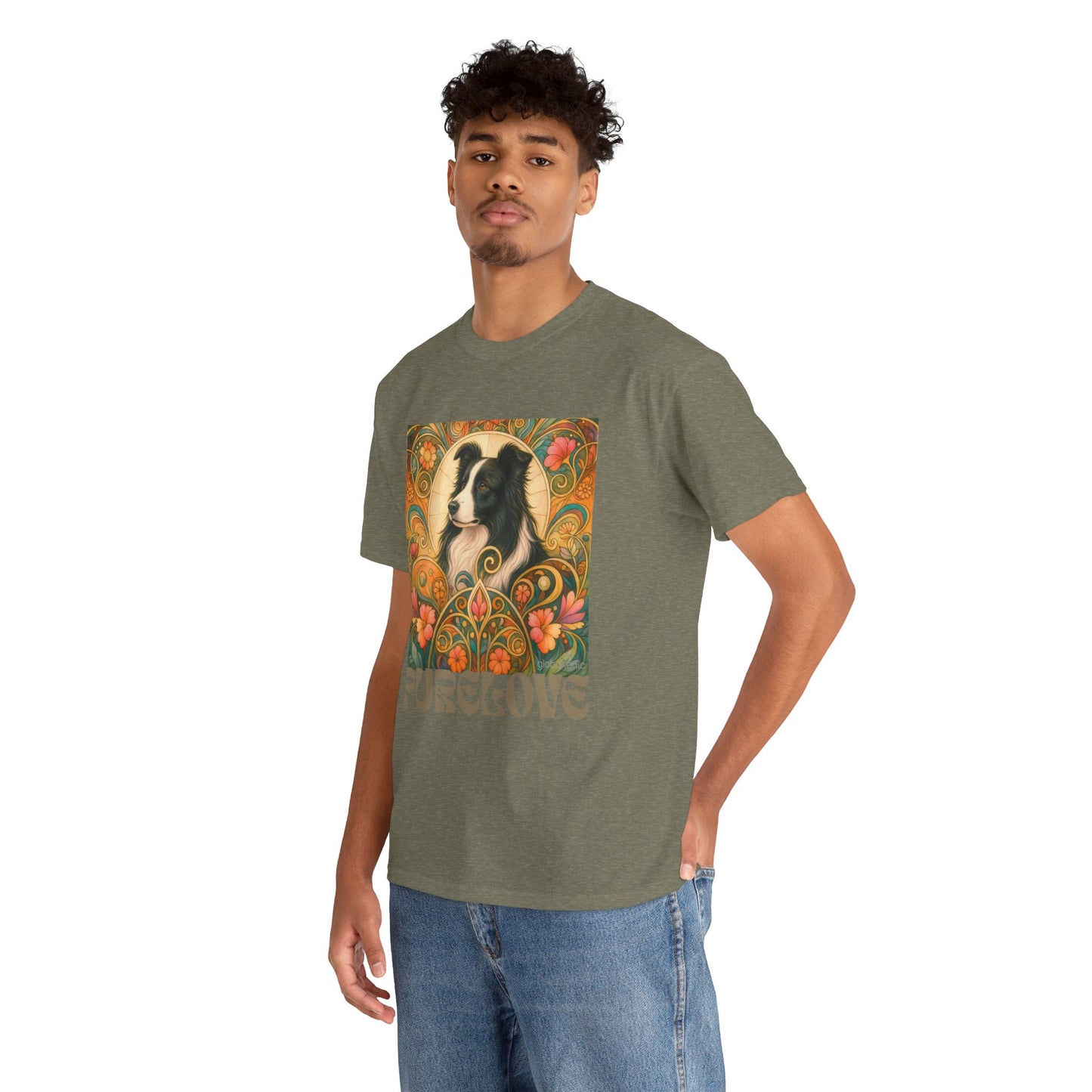 Border Collie (Black & White) Vintage Graphic T-Shirt – Unisex Cotton Tee for Dog Lovers