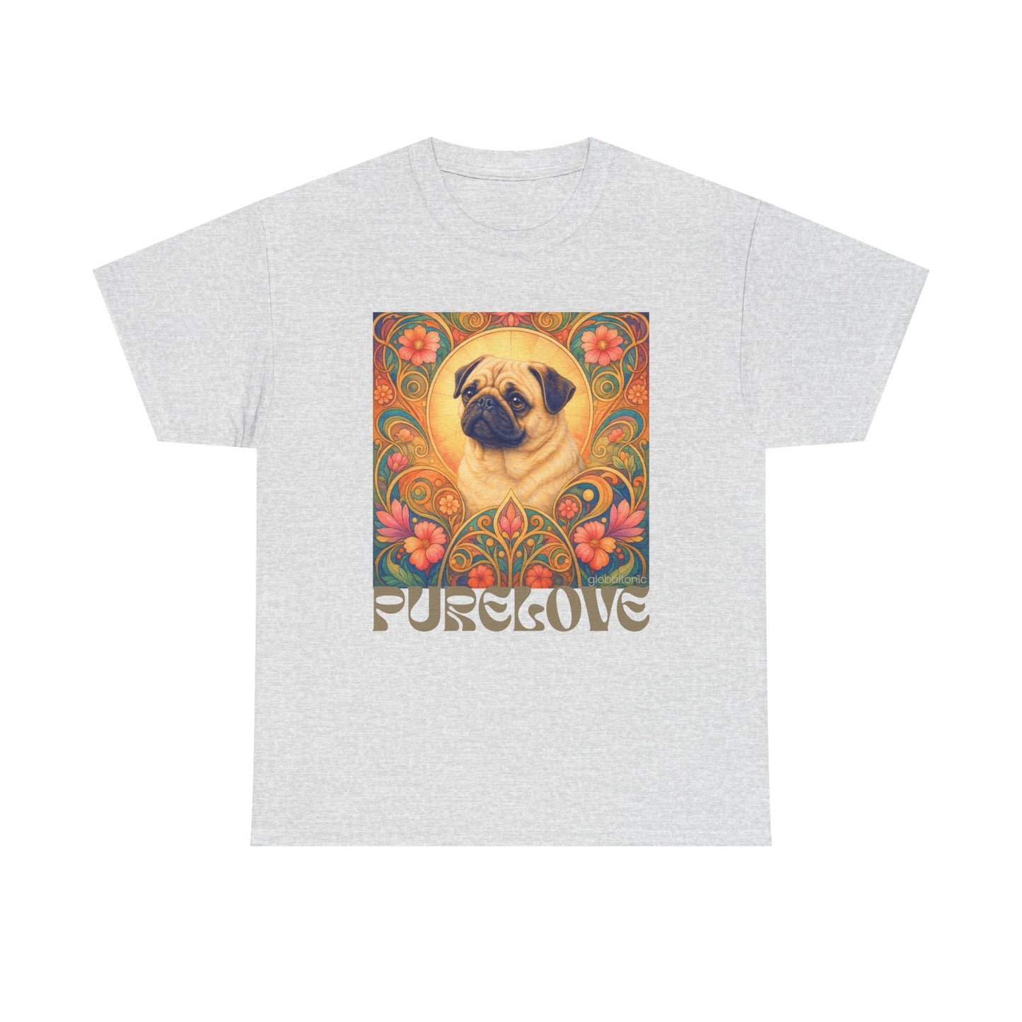 Pug Tan Vintage Graphic T-Shirt – Unisex Cotton Tee for Dog Lovers