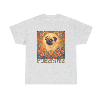 Pug Tan Vintage Graphic T-Shirt – Unisex Cotton Tee for Dog Lovers