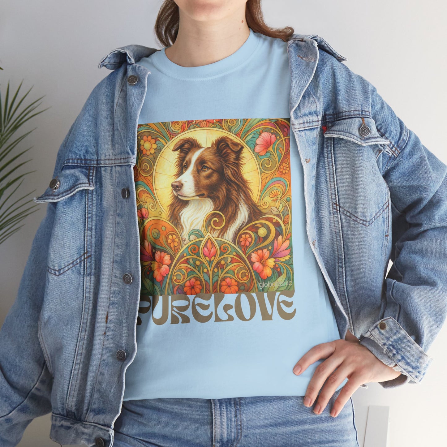 Border Collie (Chocolate & White) Vintage Graphic T-Shirt – Unisex Cotton Tee for Dog Lovers