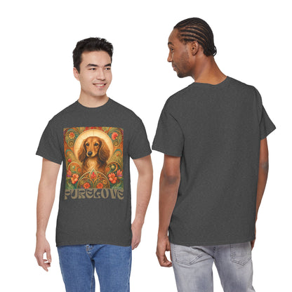 Dachshund Tan Longhair Vintage Graphic T-Shirt – Unisex Cotton Tee for Dog Lovers