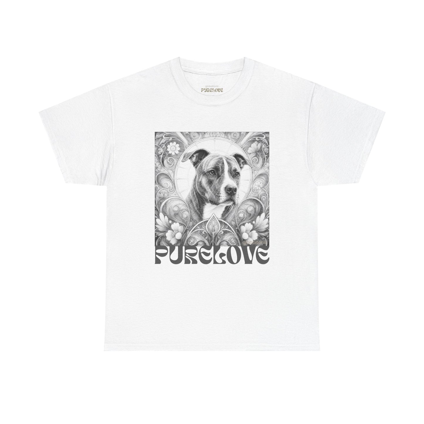 Staffy (Coco) Bull Terrier Vintage Unisex Cotton Tee for Dog Lovers (Black & White)