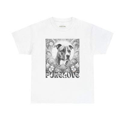 Staffy (Coco) Bull Terrier Vintage Unisex Cotton Tee for Dog Lovers (Black & White)