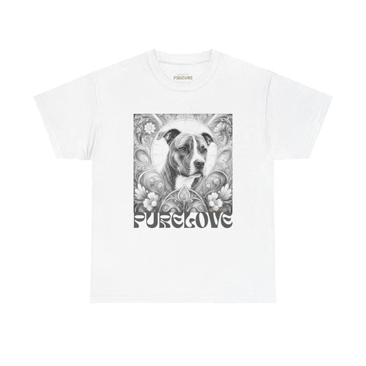Staffy (Coco) Bull Terrier Vintage Unisex Cotton Tee for Dog Lovers (Black & White)