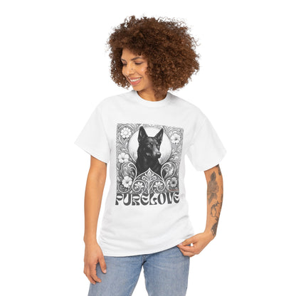 Kelpie Black Vintage Unisex Cotton Tee for Dog Lovers (Black & White)