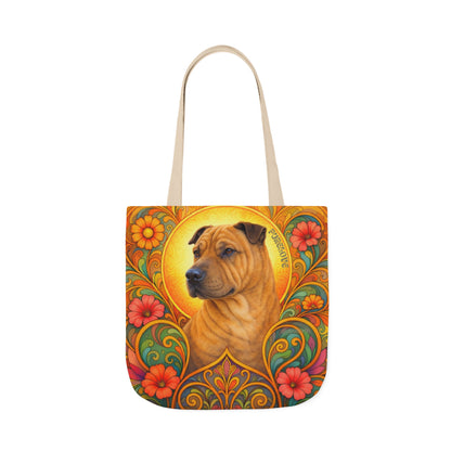 Shar Pei All-Over Print Canvas Tote Bag – Colourful Artistic Dog Lover Gift