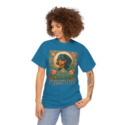 Dachshund Black Tan Shorthair Vintage Graphic T-shirt - Unisex Cotton Tee for Dog Lovers