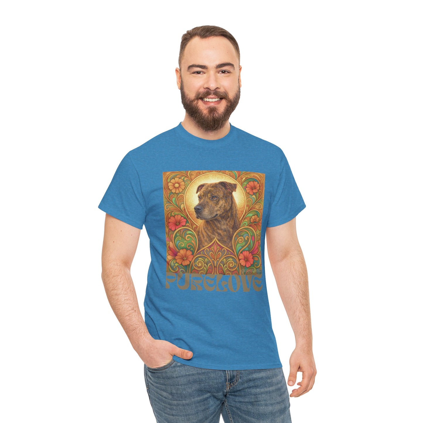 Staffy Brown Brindle Vintage Graphic T-Shirt – Unisex Cotton Tee for Dog Lovers