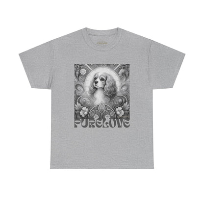 Cavalier King Charles Spaniel Vintage Unisex Cotton Tee for Dog Lovers (Black & White)