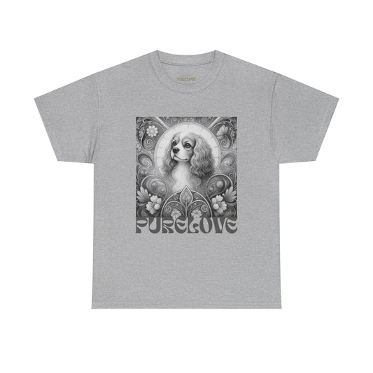 Cavalier King Charles Spaniel Vintage Unisex Cotton Tee for Dog Lovers (Black & White)
