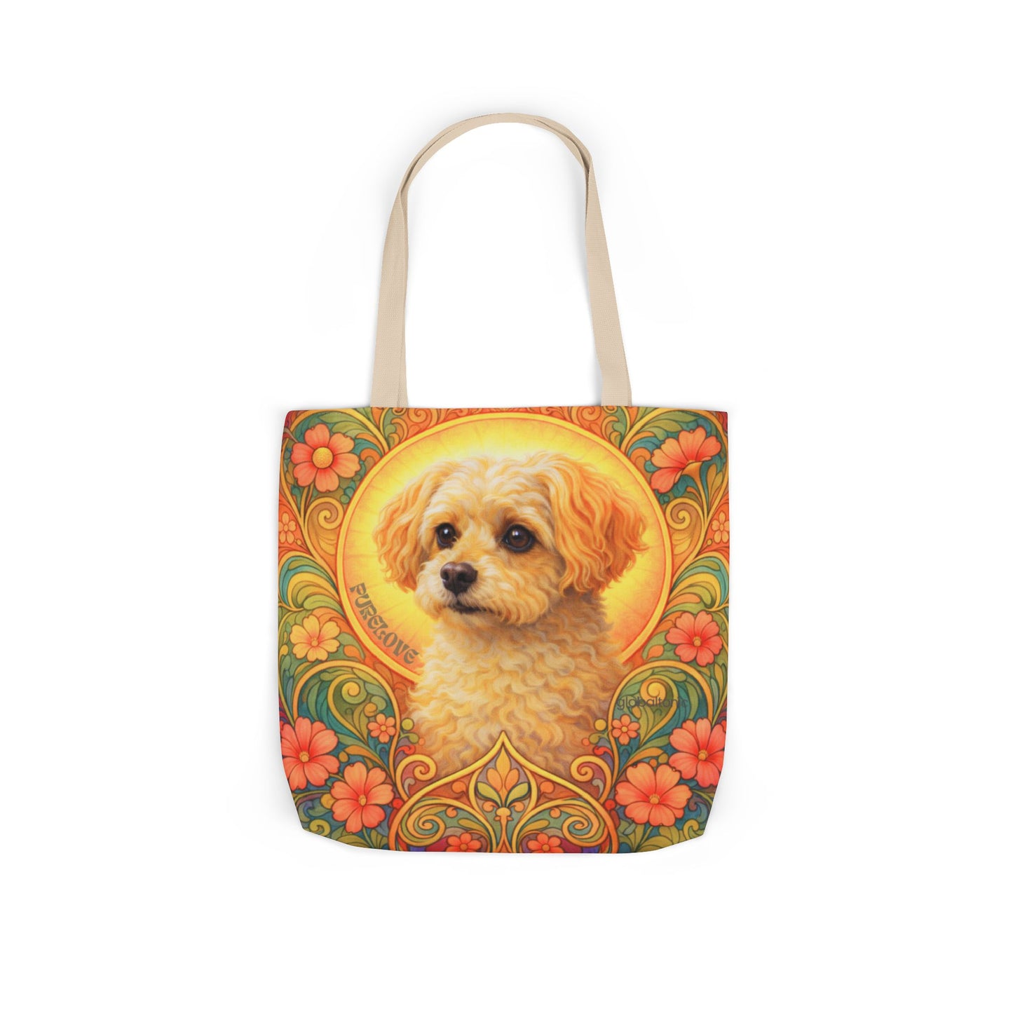 Foxypoo (Foodle) All-Over Print Canvas Tote Bag – Colourful Artistic Dog Lover Gift
