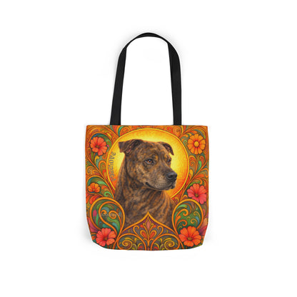 Staffy Brown All-Over Print Canvas Tote Bag – Colourful Artistic Dog Lover Gift