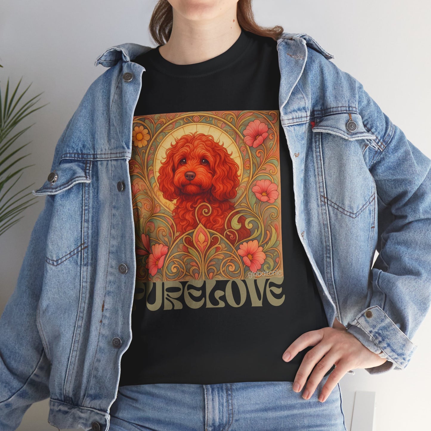 Strawberry Cavapoo (Cavoodle) Vintage Graphic T-shirt -Unisex Cotton Tee for Dog Lovers