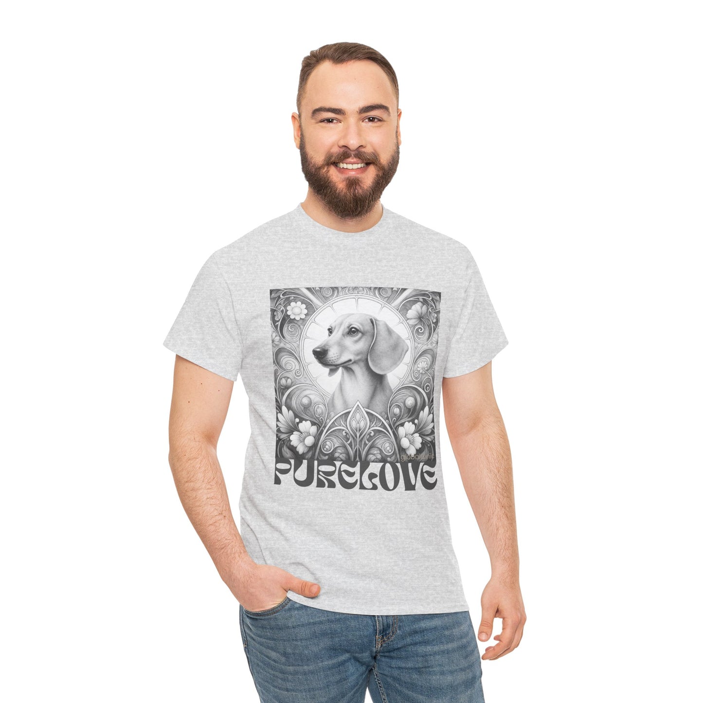Dachshund Vintage Unisex Cotton Tee for Dog Lovers (Black & White)