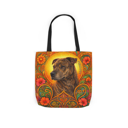 Staffy Brown All-Over Print Canvas Tote Bag – Colourful Artistic Dog Lover Gift