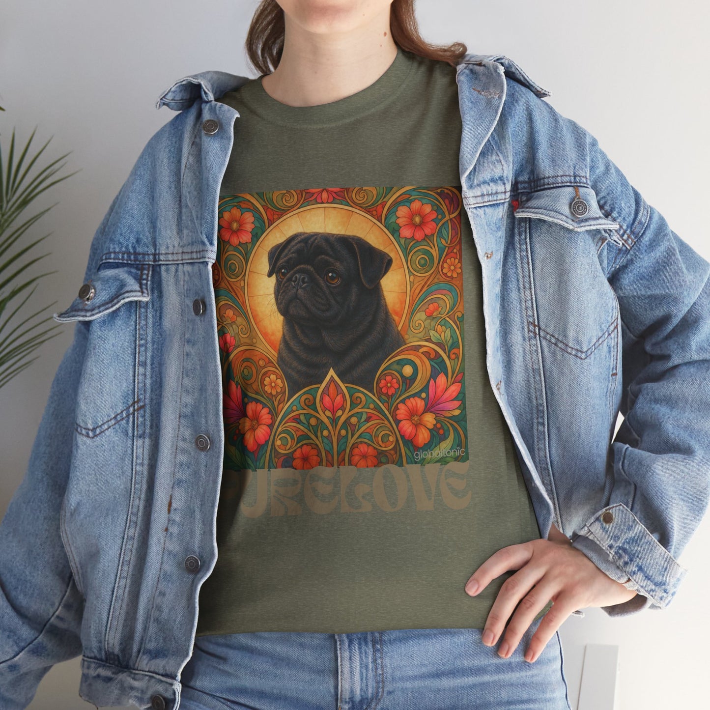Pug Black Vintage Graphic T-Shirt – Unisex Cotton Tee for Dog Lovers