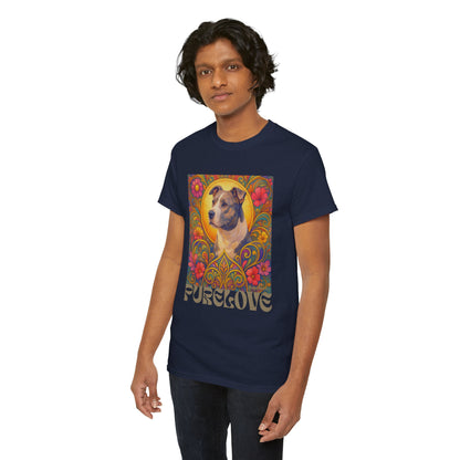 Staffy Grey & White Vintage Graphic T-Shirt – Unisex Cotton Tee for Dog Lovers