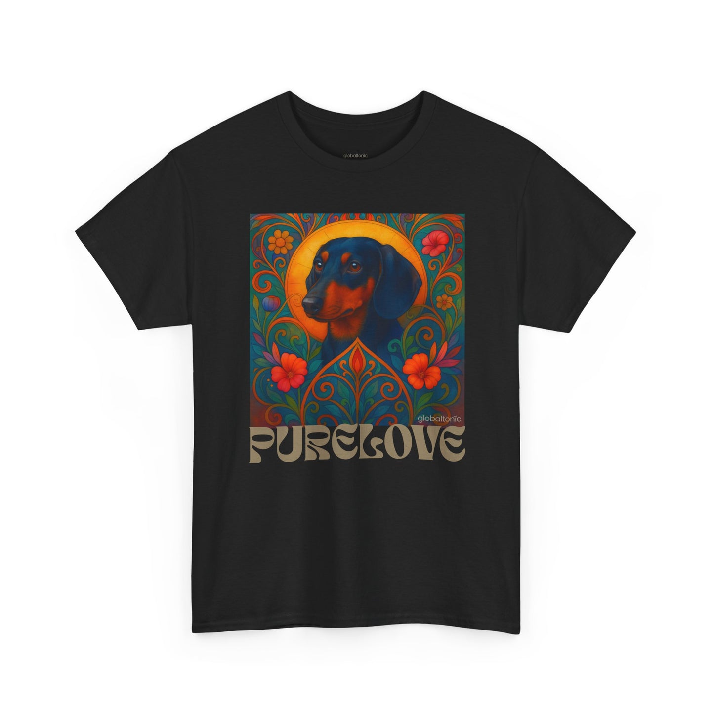 Dachshund Black Tan Shorthair Vintage Graphic T-shirt - Unisex Cotton Tee for Dog Lovers