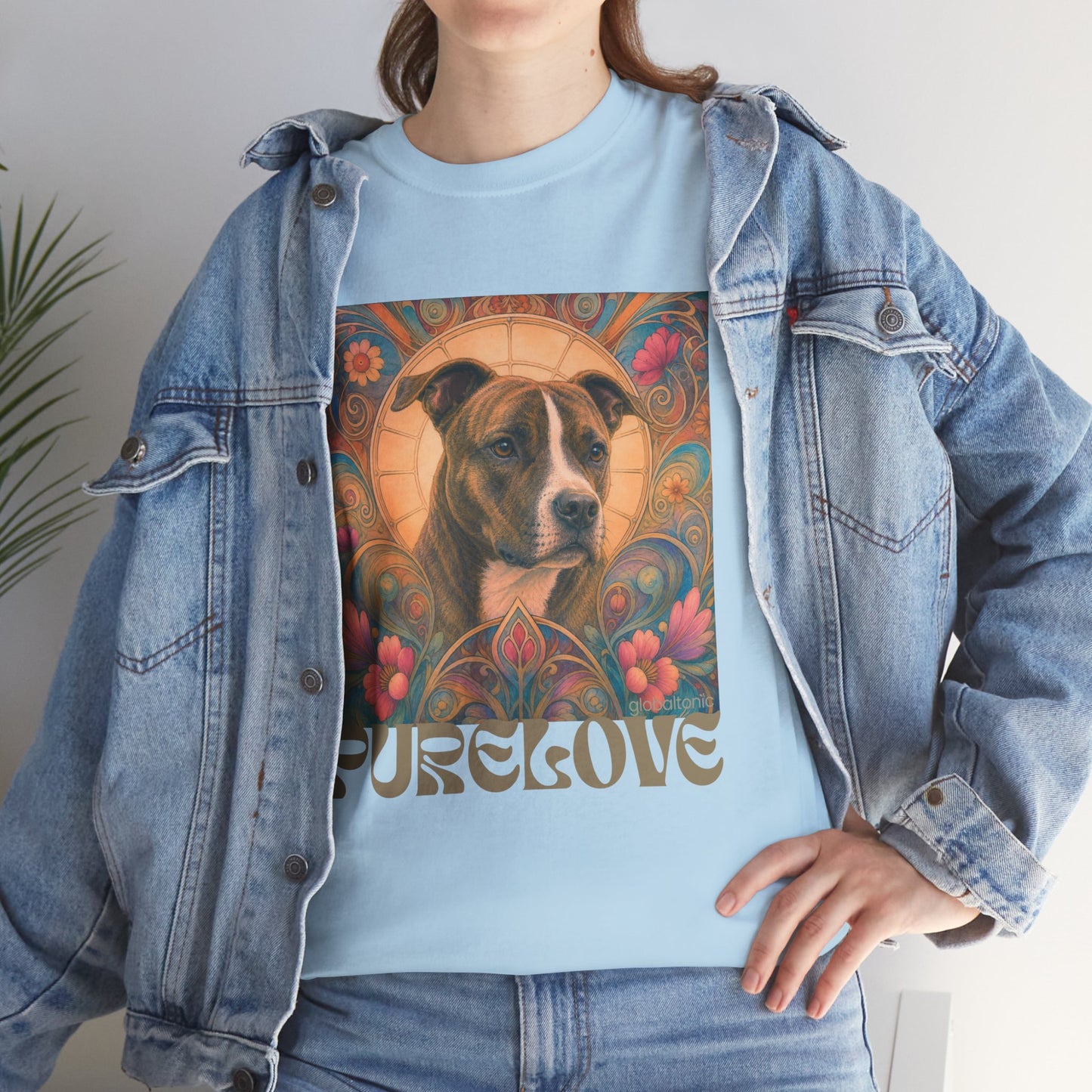 Staffy (Coco) Bull Terrier Vintage Unisex Cotton Tee for Dog Lovers