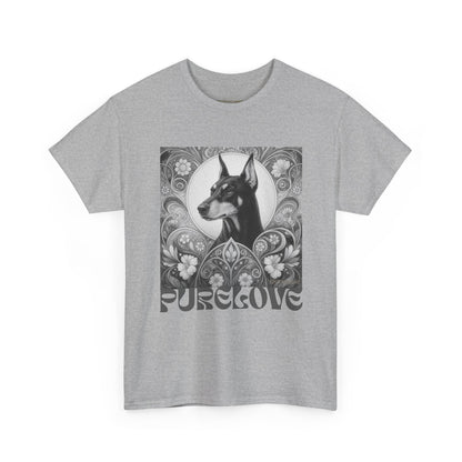 Doberman Vintage Unisex Cotton Tee for Dog Lovers (Black & White)