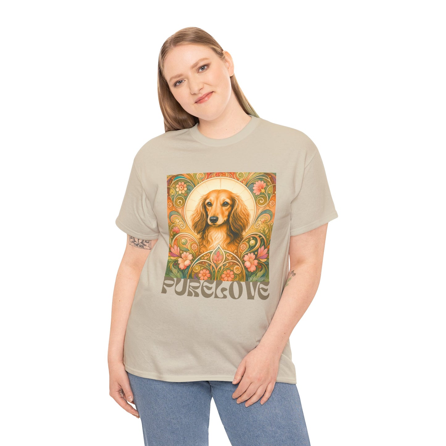 Dachshund Tan Longhair Vintage Graphic T-Shirt – Unisex Cotton Tee for Dog Lovers