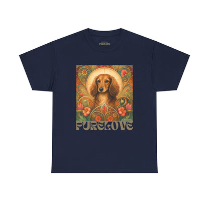 Dachshund Tan Longhair Vintage Graphic T-Shirt – Unisex Cotton Tee for Dog Lovers